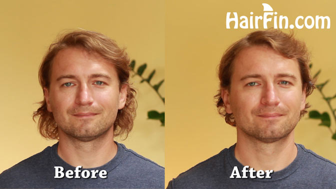 A medium length layered surfer haircut at home