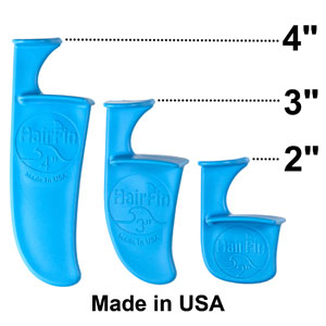 Picture of the HairFin set of 3 kit showing measurements