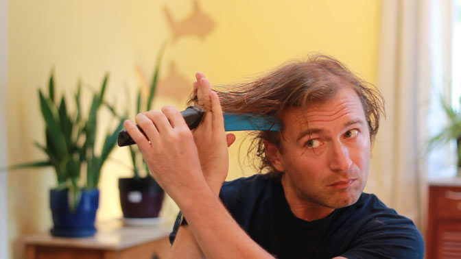 Pull hair straight out while measuring before you trim